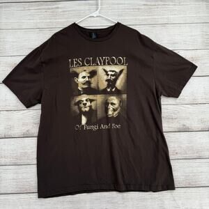 Les Claypool Of Fungi and Foe 2009 Tour T-Shirt Adult 2XL Brown